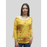 Blusa Sofia Mostaza Bordados Cartago Edis