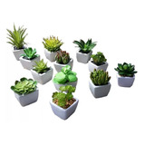 Kit 3 Plantas Mini Suculentas Artificiais Em Mini Vasos R.05