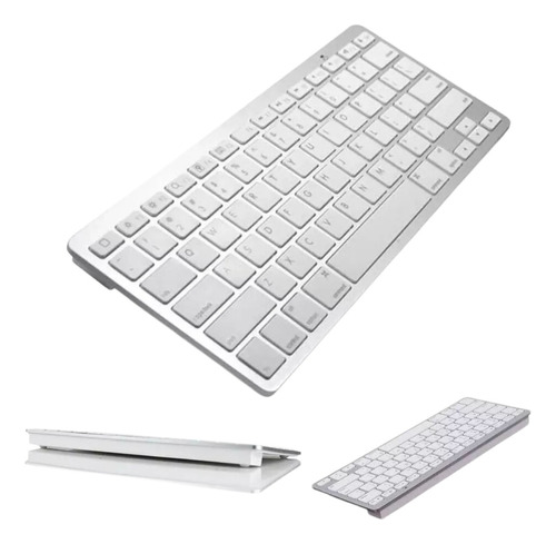 Teclado Para Notebook Bluetooth Sem Fio Ultra Slim Cor De Teclado Branco