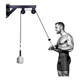 Soporte Polea Alta Gym + Cable + Barra Casa Pared Servicegym