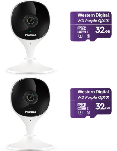 Kit 2 Câmera Wi-fi 2mp Cartão Memória 32 Gb Imx C Intelbras