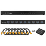 Switcher Kvm Usb 2.0 Vga 8 Puertos + Cables