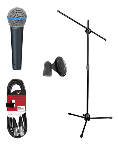Behringer Ba85a Kit Microfono Soporte Jirafa Antipop Y Cable