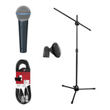 Behringer Ba85a Kit Microfono Soporte Jirafa Antipop Y Cable