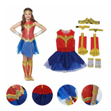 Disfraz Tipo Mujer Maravilla Traje Wonder Woman Vestido