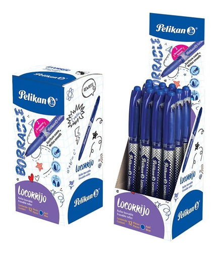 Caja X 12 Boligrafos Pelikan Locorrijo Borrable Color De La Tinta Azul Color Del Exterior Azul