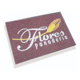Tapete 90x60 Personalizado Con Tu Logo Pvc Rizo Chocolate