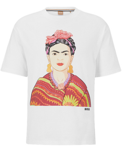 Playera Boss Corte Relaxed Fit Con Imagen De Frida Kahlo