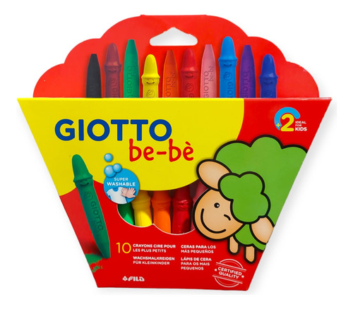 Crayones Giotto Bebe X 10 Colores+sacapuntas Labables Lanus