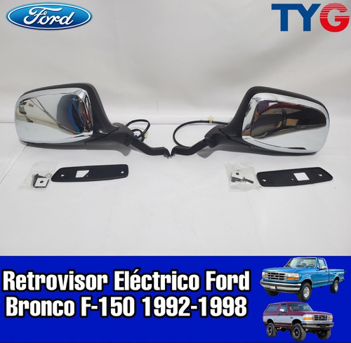 Ford Bronco Espejo Retrovisor Cromado Electrico 92-96 Foto 2