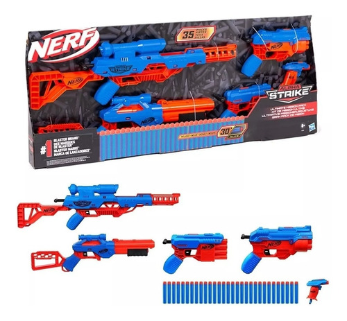 Pistola Nerf Lanzador Alpha Strike 35 Piezas Hasbro