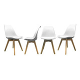 Set X 4 Silla Eames Tulip Con Asiento Acolchado Comedor 