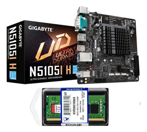 Tarjeta Madre Gigabyte Intel N5105i-h + Sodimm Kingston 8gb