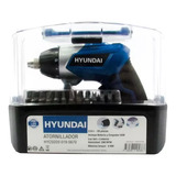 Kit Atornillador Inalambrico 3.6v + 55 Pcs Linterna Hyundai