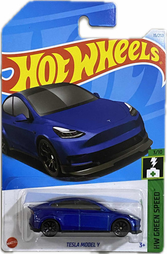 Hot Wheels Tesla Model Y Azul Hw Green Speed 3/10 | 2023