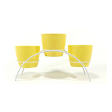 Soporte De Mesa Decorativo Plantas + 3 Macetas 9cm Diametro