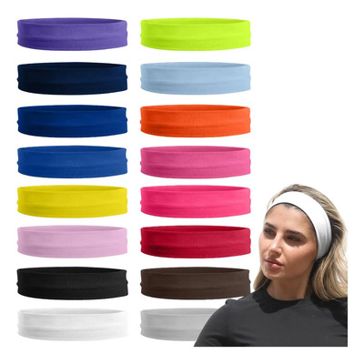 16pz Banda Deportiva Cabeza Elástica Diadema Tela Moda Mujer | MercadoLibre