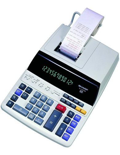 Impresora Calculadora Sharp El-1197p Iii Con Soporte De Color Blanco