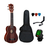 Kit Ukulele Shelby Soprano Su21r Capa Palheta Afinador