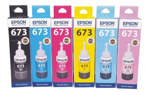 Tinta Epson 673 Combo 6 Colores L800 L805 L810 L850 L1800