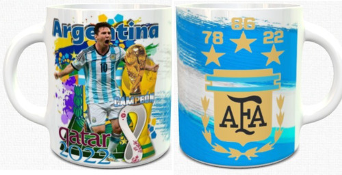Taza Ceramica Importada Messi Campeón Mundial Qatar 