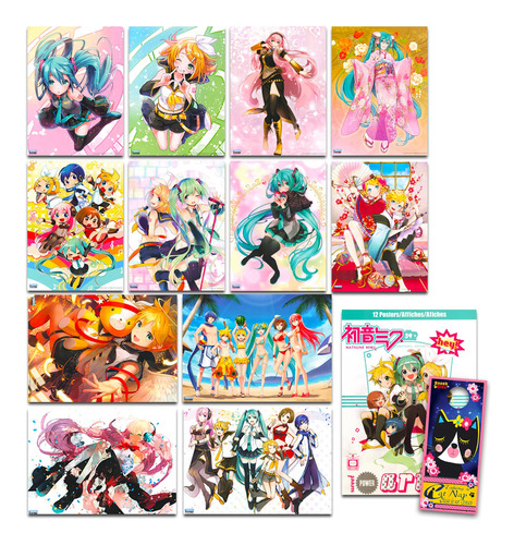 Hatsune Miku - Paquete De 12 Posteres De Hatsune Miku Para D