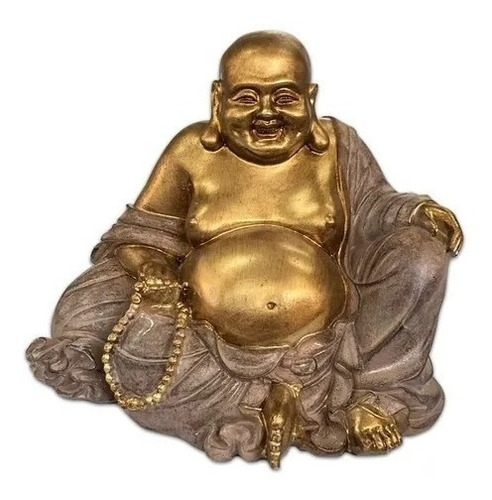 Buda Chinês Sorridente Prosperidade Amuleto Da Sorte Resina