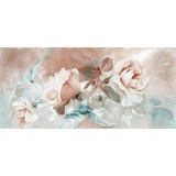 Flores Rosas Pastel 60x140cm Cuadro Canvas En Bastidor