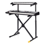 Soporte Hercules Ks210b Ez-lok De Doble Nivel En X Para 2 Teclados