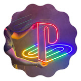 Luminoso Neon Led Playstation Logo Letreiro Gamer Rgb Abajur