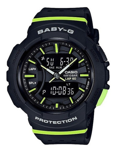 Reloj Casio G Running Bga-240-1a2dr Negro Verde Deportivo