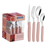 Cubiertos Carmel Tramontina Juego 24 Pzas Cocina Set Rosado