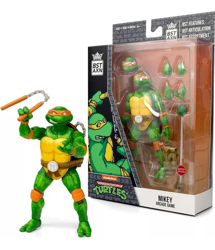 Miguel Angel Tortugas Ninja Tmnt Figura Arcade Retro Nuevo