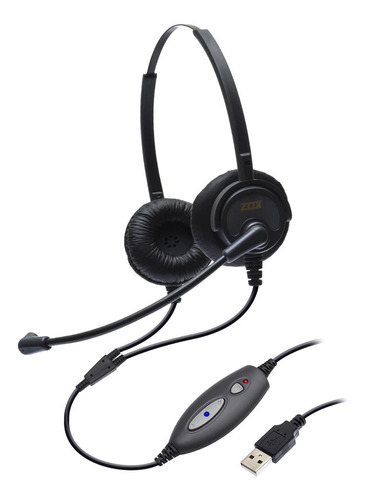 Headset Usb Voip Biauricular Dh-60d - Zox Cor Preto