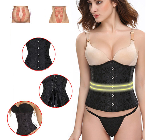 Corset Cinturilla Gótico Faja Corsette Victoriano Bordado