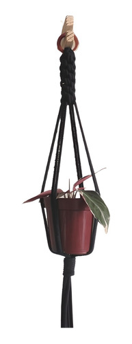 Suporte Para Vaso De Planta Em Macramê Tulipa Preto
