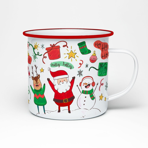 6 Tazas Peltre Regalo Navidad - Diseños Navideños