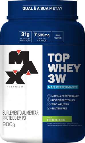 Top Whey 3w - 900g - Max Titanium - Todos Sabores