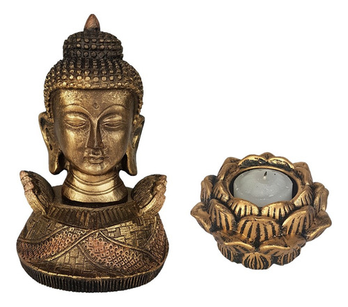 Kit Incensario Flor De Lotus Buda Hindu Busto + Brinde 