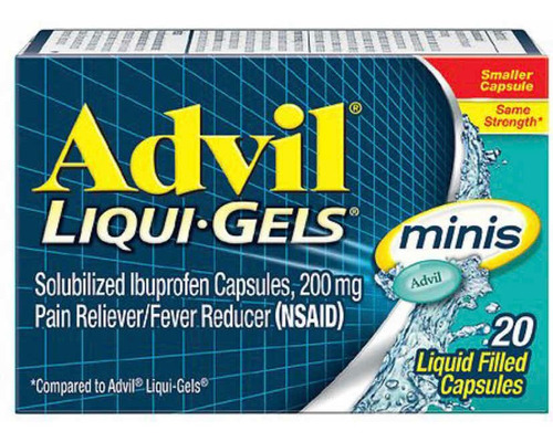 Advil Liqui-gels Minis Ibuprofeno 200 Mg Americano 20 Pzas