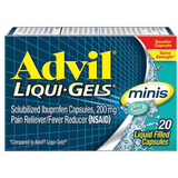 Advil Liqui-gels Minis Ibuprofeno 200 Mg Americano 20 Pzas