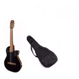 La Alpujarra Guitarra Modelo 300 Kec Negra Con Funda 