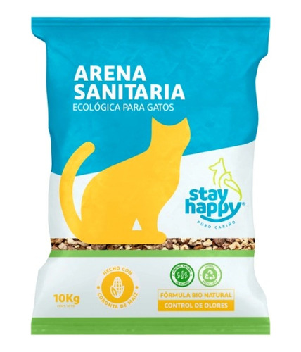 Arena Sanitaria Ecológica De Gato Stay Happy Aroma Natural 