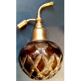 Antiguo Perfumero Cristal Checo Rubi Grabado Art Deco