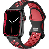 Correa Deportiva Para Apple Watch 42mm A 49mm Negro Y Rojo