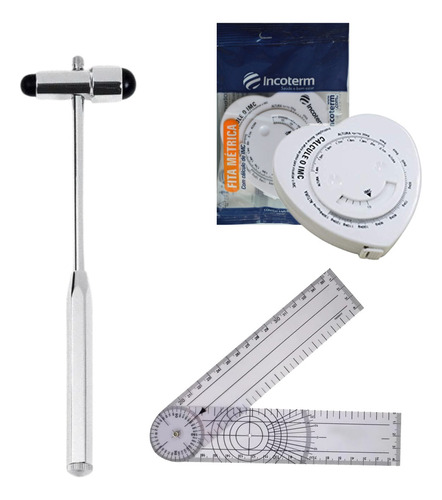 Kit Fisioterapia Martelo Buck Fita Trena Calculo Imc 