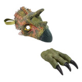 Disfraz De Dinosaurio Máscara Y Garra Dino Verde