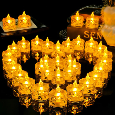 48 Velas Cristal Decorativas Led Luz Electrónicas A Batería
