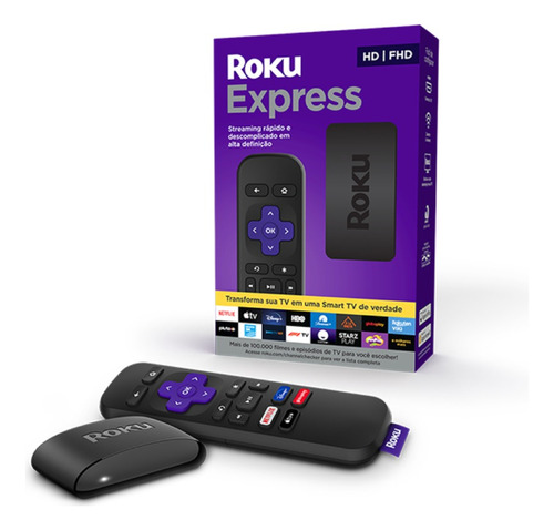 Roku Express 3930 Padrão 32mb Preto Com 512mb De Memória Ram