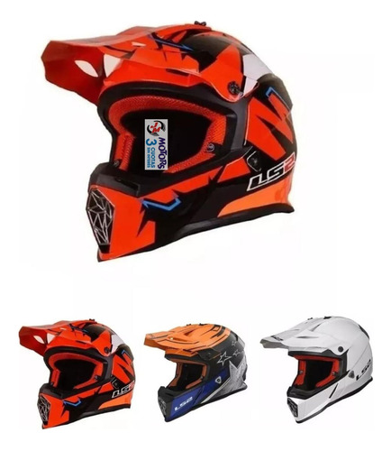 Jm Casco Moto Cross Ls2 437 Mx Fast  Explosive Core Blanco